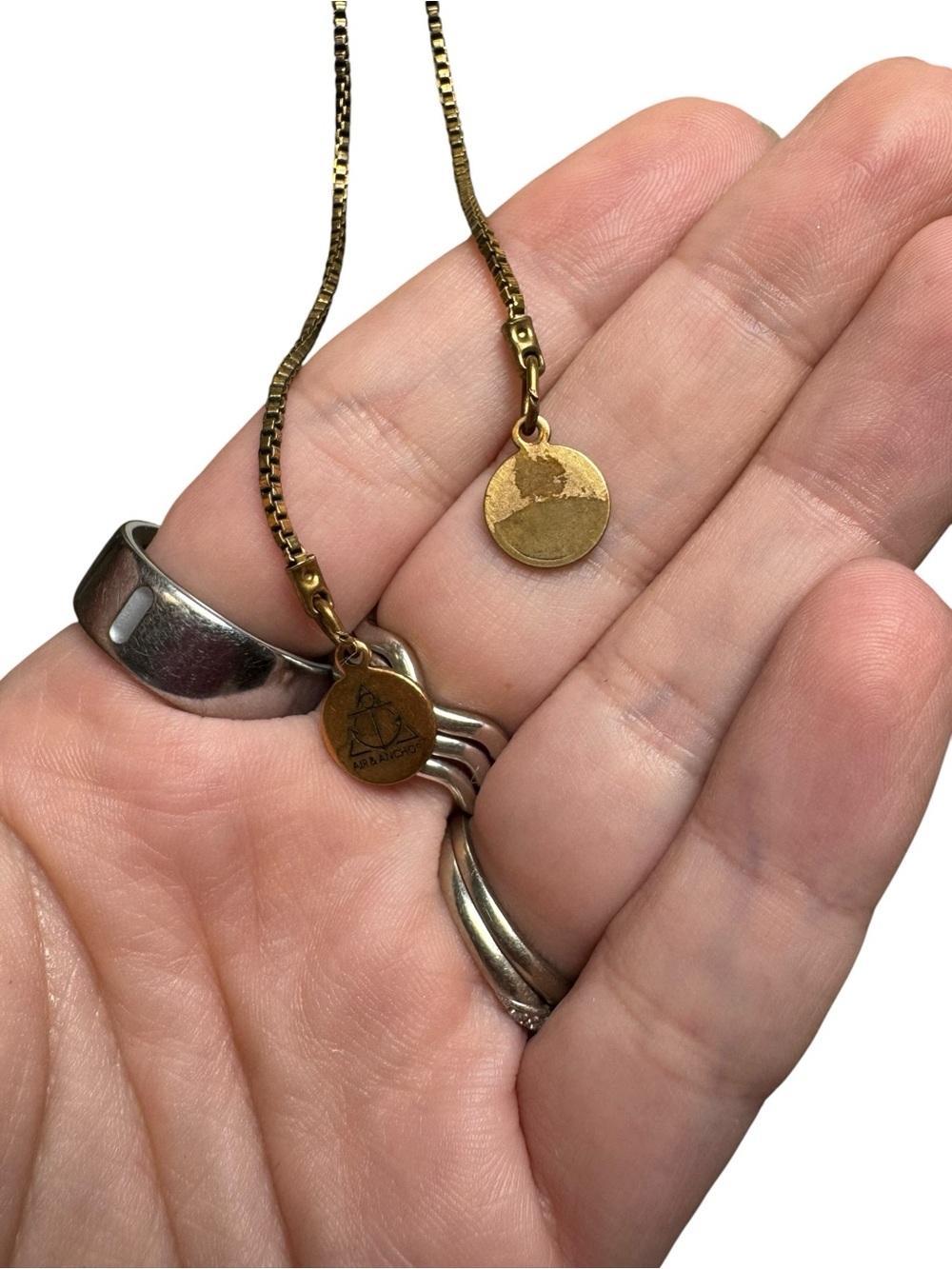 Air & Anchor Button Bolo Style Adjustable Chain Necklace - Picture 9 of 11